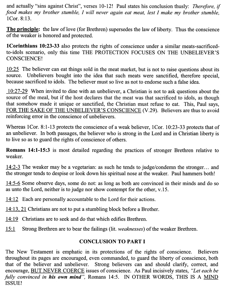The Protection of Conscience: The Bible; The Government