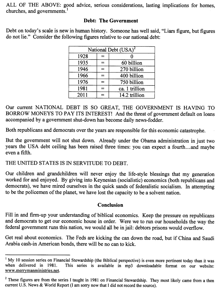 ECONOMICS 101: The Bible, The Government