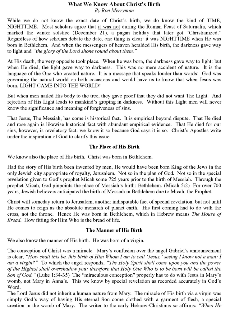 What We Know About Christ's Birth