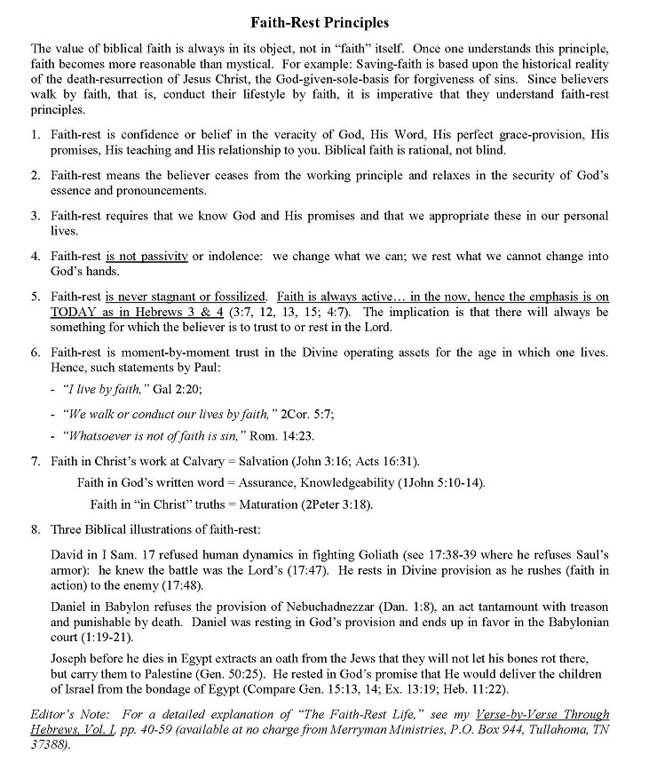 Faith-Rest Principles